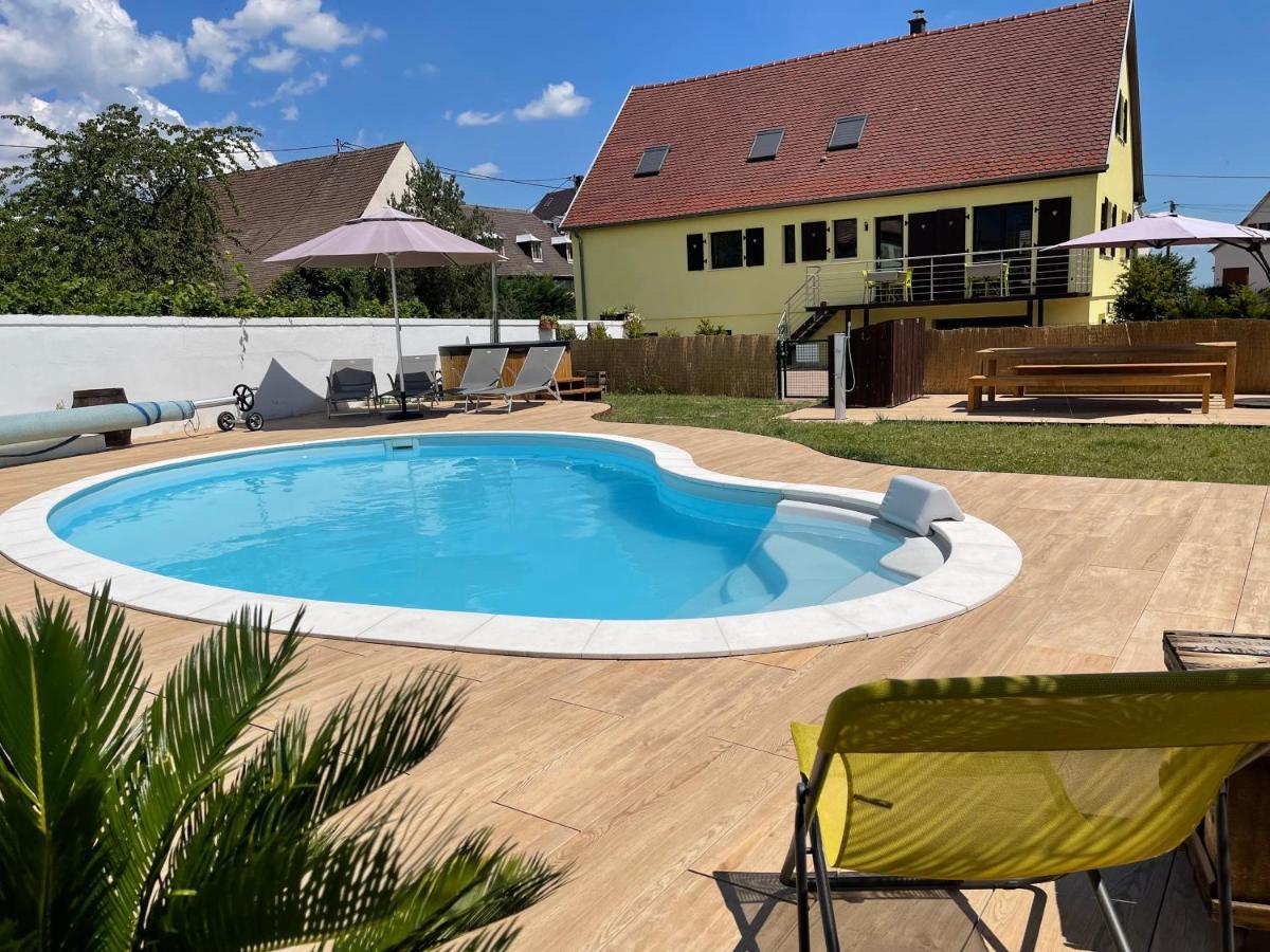 Alsacebnb - Gite 12 Personnes Dans Le Vignoble - Piscine Privee & Spa Ammerschwihr Exterior foto